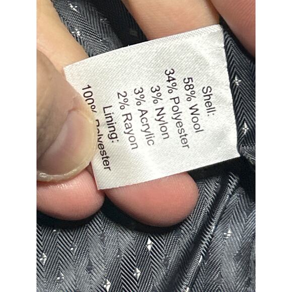 Pronto Uomo Coat 2XL TALL Charcoal Gray Plaid Wool Blend NEW Double Breasted Pea - Picture 8 of 11